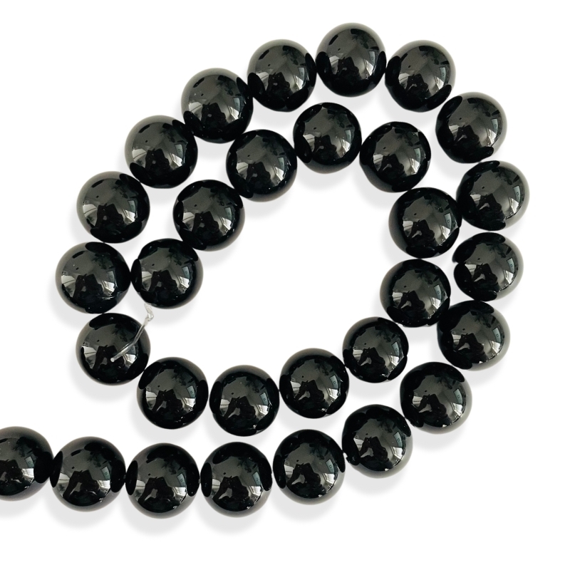 Sort onyx 12 mm - Hel streng