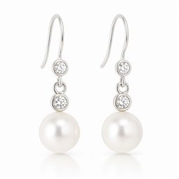 SMYKKEKIT - Øreringe med rhinsten og shell pearls