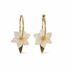 Søde creoler øreringe med perlemorsblomster