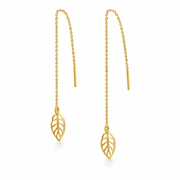 Kæde øreringe med små blade