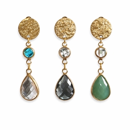 Ørestikker med mixede glas vedhæng