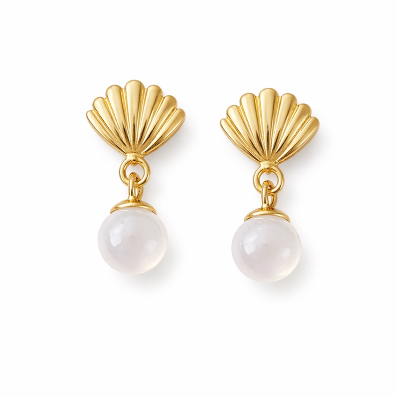 DIY øreringe. Muslinge ørestikker med anborede perler