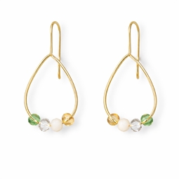 Dråbeformet ørekroge med glasperler