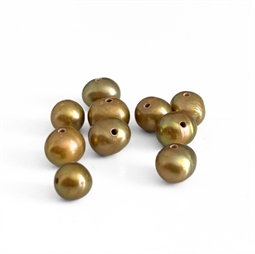 Mørk gyldne ferskvandsperler 6 mm til smykkefremstilling