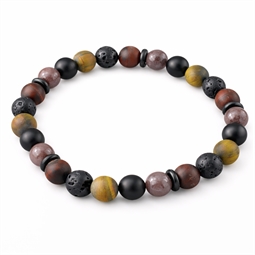 Elastik armbånd med blandet perler