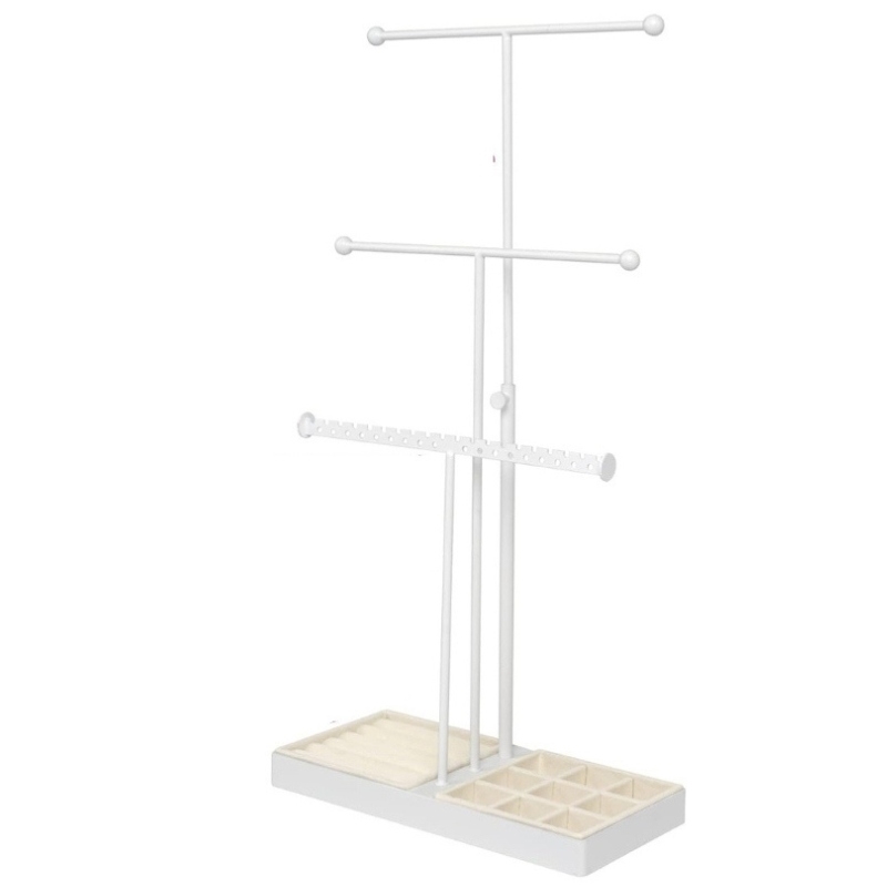 smykkestativ i hvid metal