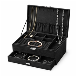 Smykkeskrin i sort med flere rum