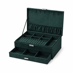 Stort grønt smykkeskrin med skuffe