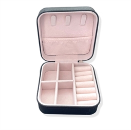 kompakt sort smykkeboks med rum