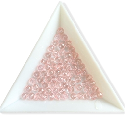 25 stk. Rosa glasperler med facet, 4 x 3 mm