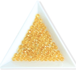 25 stk. Gyldenbrune glasperler, facet 4 x 3 mm