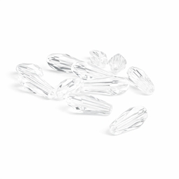 10 stk. små klare glasdråber  ca. 4  x 10 mm