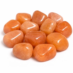 orange aventurin lommesten poleret