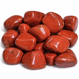 rød jaspis lommesten poleret