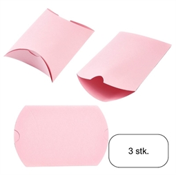 3 stk. Lyserøde Folde Gaveæske