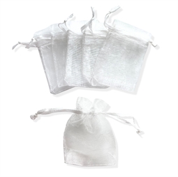 små hvide organza poser 5x7