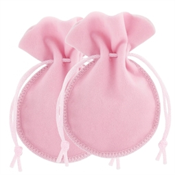 lyserød smykkepose med snøre