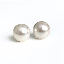 Anboret Shell pearl, 10 mm Hvid, 2 stk.