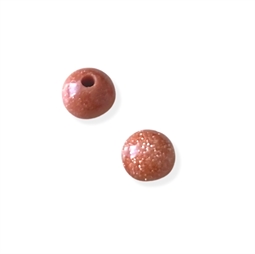 2 stk. Anborede 4 mm Goldstone perler