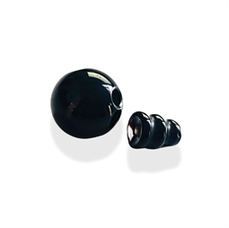 Guru perle /  10 mm 3 huls perle, Sort onyx