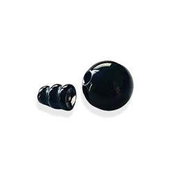 Guru perle /  8 mm 3 huls perle, Sort Onyx