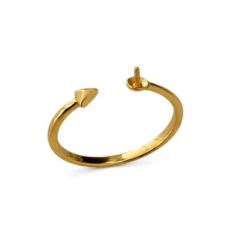 fingerring med stift til perle