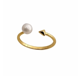 Forgyldt Sterling Sølv fingerring til anboret perle