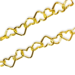 hjertekæde forgyldt sølv, kæde med hjerteled