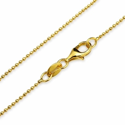 Kuglekæde forgyldt sølv 1,2 mm – 80 cm