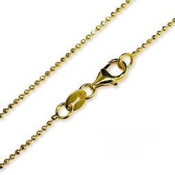 Forgyldt Kuglekæde facet med lås 45 cm.