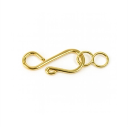 guld s-lås med faste ringe