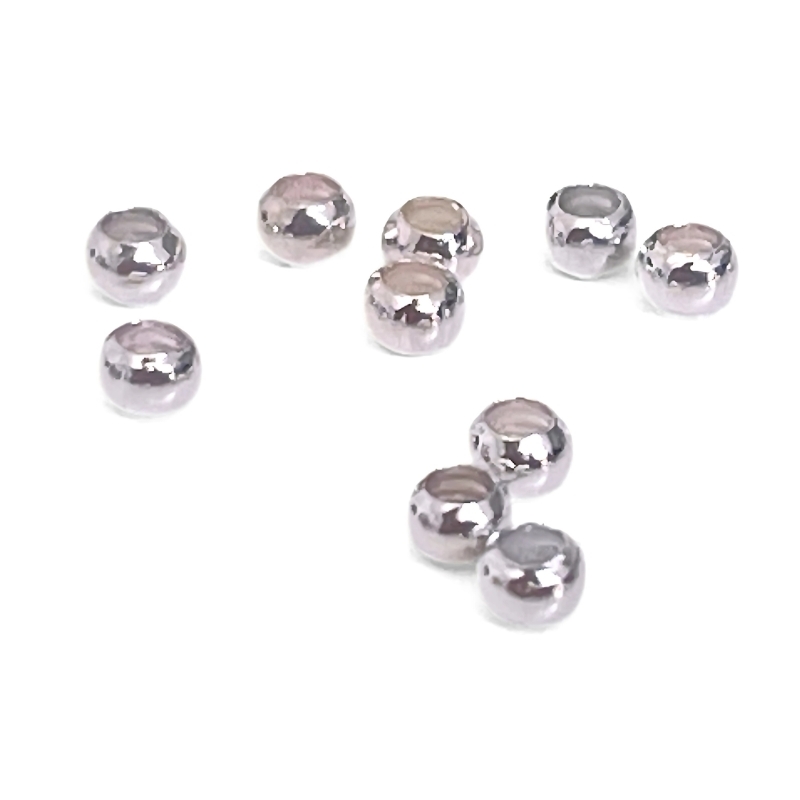 Stopperperler i forsølvet metal – wireklemmer med 1,2 mm hul