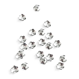 4 mm beadcaps i forsølvet messing til smykkefremstilling