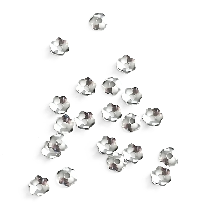 4 mm beadcaps i forsølvet messing til smykkefremstilling