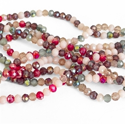 små facetslebne glasperler i rmix farver