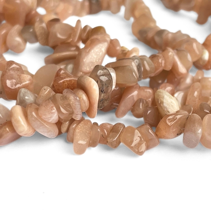 Peach moonstone, splitter/ chips 1/1 streng