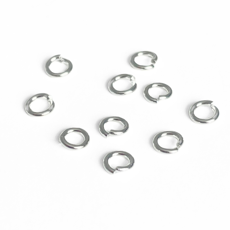 925 Sterling sølv Øsken / åben ring, 0,8 x 4mm, 10 stk. 