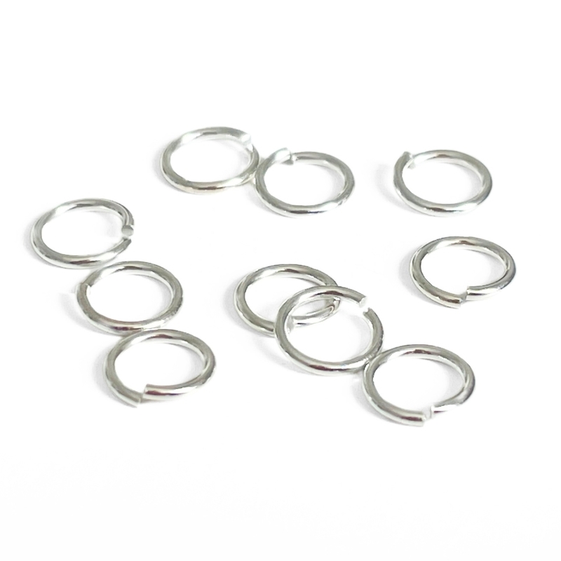 925 Sterling sølv Øsken / åben ring, 0,8 x 6 mm, 10 stk.