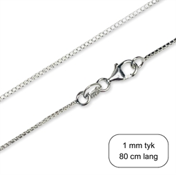 925 Sterling sølv Veneziakæde med lås, 80 cm.