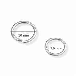 925 Sterling sølv Øsken / åben ring 1,2 x 10  mm, 2 stk.