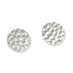 Runde hammerbanket vedhæng i Sterling sølv med rå tekstur