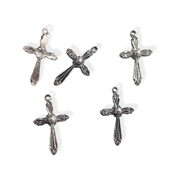 5 stk. Kors Vedhæng, 27x16 mm 