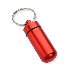 Rød opbevaringsvedhæng i nøglering 