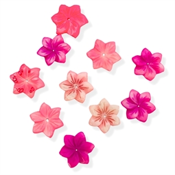 10 stk. Pink Blomster Perlemor - assorteret