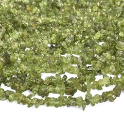 86 cm. Peridot chips/splitter streng