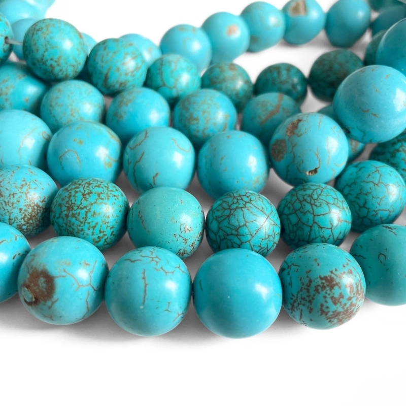 16-17 mm Turkis Howlite Perler - Hel Streng