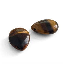 Tigerøje dråber - Flade sideboret, 13 x 18 mm  - 2 stk.