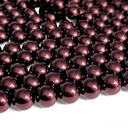8 mm South Sea Shell perler Bordeaux – Hel streng