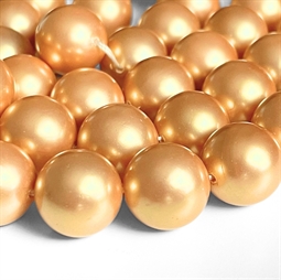 12 mm South Sea Shell perler Guld, ca. 32 stk.
