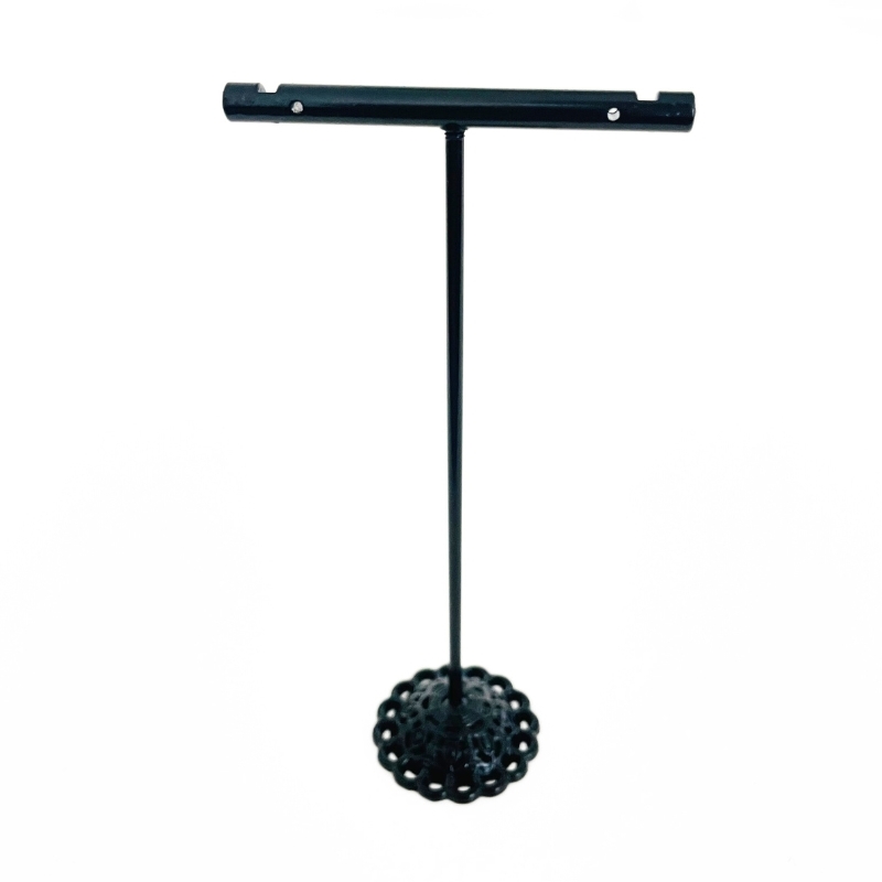 12 cm Metalsmykkestativ T-model Sort